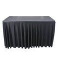 thumbnail image 5 of Table Skirt for 4ft Rectangle Tables - One-Piece Elastic Spandex Table Cover with Ruffles for Banquets, Weddings, Parties & Events - Resistant Tablecloth Skirt, 5 of 6