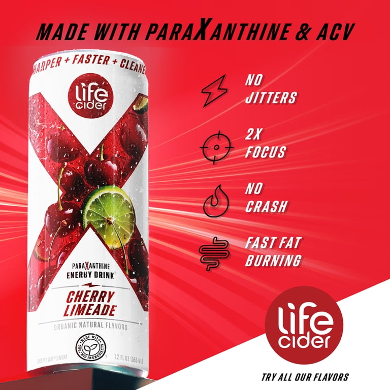 Life Cider X Cherry Limeade Energy Drink with Organic Apple Cider
