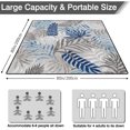 thumbnail image 3 of Picnic Blankets Waterproof Foldable Extra Large,80"x 80" Outdoor Beach Blanket Sandproof,3-Layer Lightweight Handy Mat Tote Picnic Camping Rugs for Outside Your Rv(Tropics Palm Leaves), 3 of 5