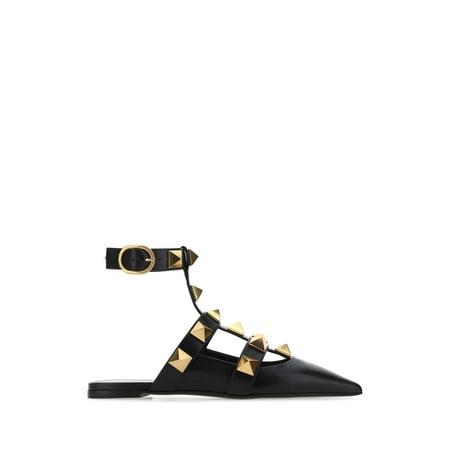 

Black leather Roman Stud ballerinas
