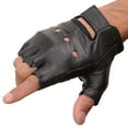 thumbnail image 1 of Interstate Leather Men's Basic Fingerless Gloves (Black Large), 1 of 5