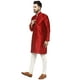 SKAVIJ Hommes Kurta Pyjama Mis Art Soie Indien Robe de Soirée de Mariage Red S – image 5 sur 6