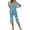 A Blue, variant on YUGYXL Womens Capri Pajama Sets Short Sleeve Sleepwear Top and Capri Pants Trendy Printed 2 Piece Loungewear with Pockets A Blue M
