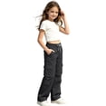thumbnail image 4 of mgoYE Girls Cargo Pants Y2K Hiking Sweatpants with Pockets Cargo Pants for Girls Stretchy Workout Joggers Fall Clothes, 4 of 7