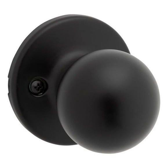Polo Passage Knob Kwikset negro mate de 4,45 a 4,76 cm de grosor para puerta