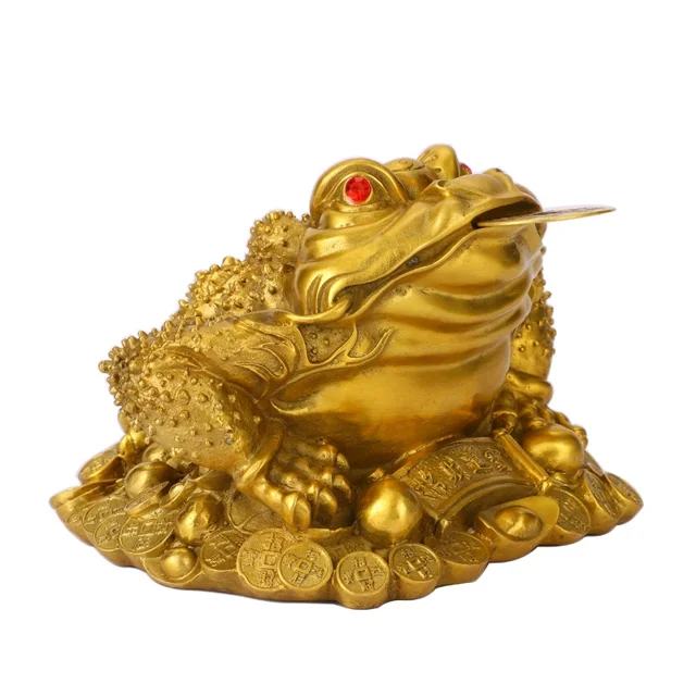 Nvzi Rana del dinero Feng Shui, decoración de sapo de la suerte para atraer la riqueza, 3.9*3.9*3.2 pulgadas
