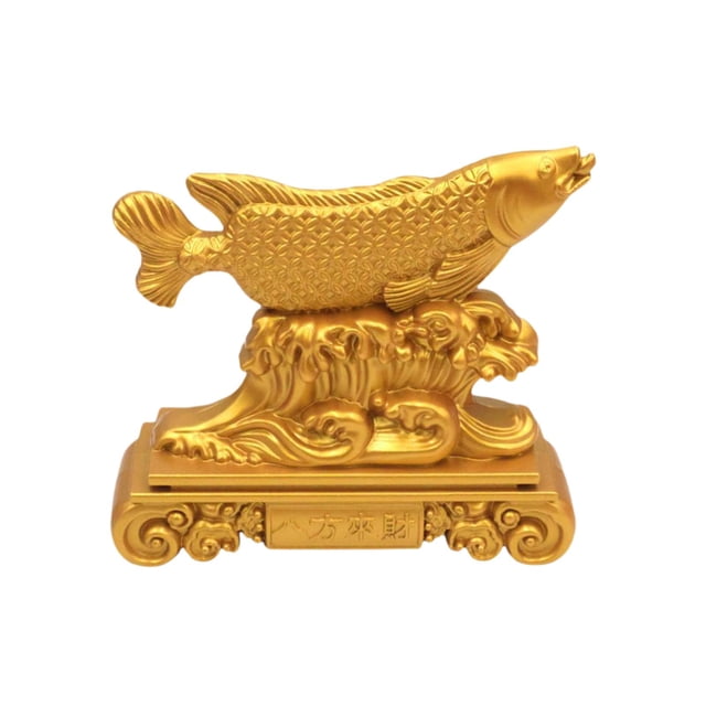 Estatua de Arowana de del Feng Shui, adorno de mesa de aleación para estantería, sala de estar, decoración del hogar, recuerdos,