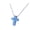 Blue Opal - 16+2'' Chain, variant on Blue Created Opal Cross Pendant Necklace, 925 Sterling Silver 18 inch Chain