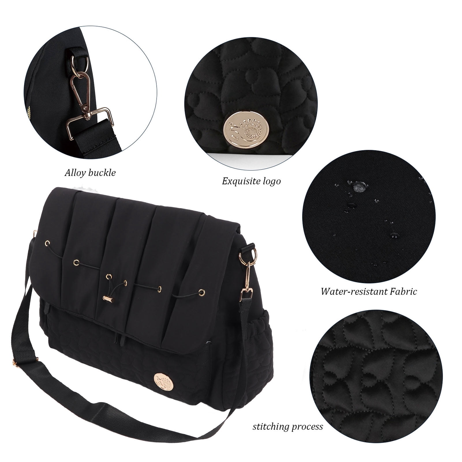 M Buder Convertible Diaper Bag Backpack with Removable Strap Large Capacity Waterproof Multifunctional Travel Tote for Baby Stroller 21.65 inches / 55 cm