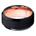 thumbnail image 2 of Tungsten Wedding Band Rose Gold Tungsten Black Brushed Tungsten Tungsten Carbide 8mm Comfort Fit, 2 of 3