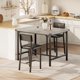 thumbnail image 4 of Comedor de Barra para 2 Personas - Set de 3 Piezas con Mesa Alta, Refuerzos Metálicos en Esquinas y 2 Sillas Acolchadas con Respaldo - Diseño Compacto en Gris Rústico, 4 of 8