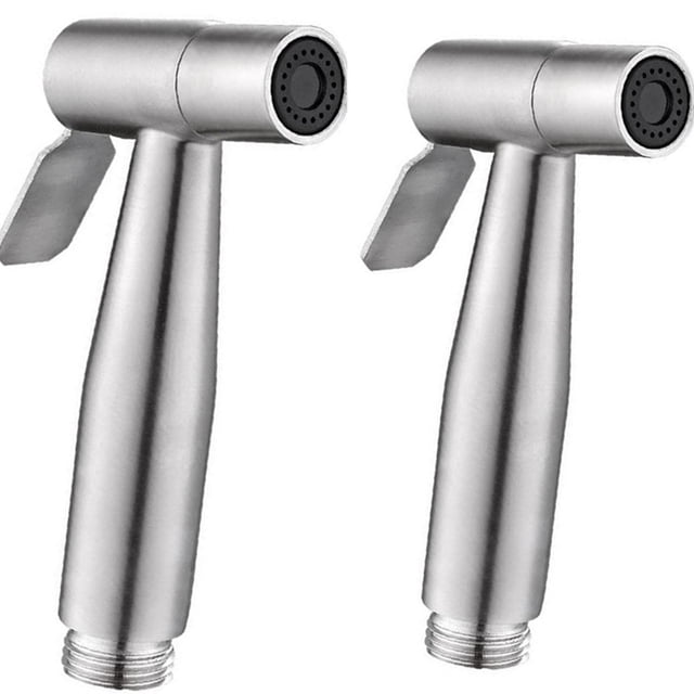 2 piezas de cabezal rociador de bidé de acero inoxidable, rociador de bidé de mano, rociador de pañales para baño para limpieza de cocina e inodoro (cabezal de rociador de bidé)