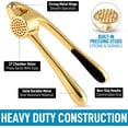thumbnail image 2 of High-quality Garlic Press-soft and Easy To Squeeze Ergonomic Handle, Sturdy Design, Each Garlic Press Extracts More Garlic, Nuts and Seeds, Professional Garlic Chopper and Ginger Press-golden, 2 of 6