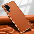 thumbnail image 1 of SaniMore for Samsung Galaxy S22 Ultra (6.8" 2022) Case, PU Leather Skin & Metal Bumper Shockproof PC Backplane, Wireless Charging Slim Magnetic Vintage Shell, Anti-drop Anti-scratch Cover, Orange, 1 of 10