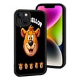 thumbnail image 2 of Cute Cartoon Bear iPhone 15 Case - Cheerful Bear Face Design Lightweight & Yellowing Resistant Black Background Perfect Fit for iPhone 15, 2 of 6