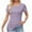 Purple, variant on tarylea Ribbed Knitted Tops for Women Short Sleeve Scoop Neck Cross Front Button Shirts Casual Comfy Fitted Tunic Tops