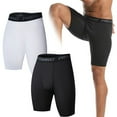thumbnail image 5 of Active Tights Fitness Cycling Running Performance Athletic Workout Compression Shorts Basketball Legging Men Spandex Sport Shorts WHITE L, 5 of 7