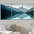 thumbnail image 3 of wall26 Canvas Print Wall Art Set Duotone Blue Mountain Forest Lake Nature Wilderness Photography Realism Rustic Landscape Colorful Cool for Living Room, Bedroom, Office - 24"x36"x3 Panels, 3 of 5