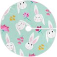 thumbnail image 1 of FMSHPON Easter Tree Skirt Colorful Eggs Bunny Xmas Christmas Tree Skirt Stand Mat for Holiday Party Decoration Indoor Outdoor 36 inches, 1 of 6