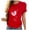 Red, variant on WREESH Womens Fashion T-Shirts Spring Summer Casual Round Neck Printed Short Sleeved T-Shirt Top Pullover White