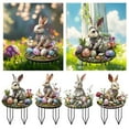 thumbnail image 6 of Nkmbld Garden Sculptures & Statues Easter Colored Eggs and Bunnies Inserted The Ground, Housewarming Ornament for Patio, Lawn, Yard, Pathway, 6 of 6