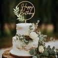 thumbnail image 4 of FL Happy Birthday Cake Topper in Wood Greeny Birthday Cake Decoration, 4 of 7