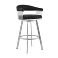 thumbnail image 2 of Chelsea 25" Swivel Counter Stool with Brushed Stainless Steel and Black Faux Leather, 2 of 6