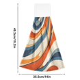 thumbnail image 6 of Yayeee Kitchen Hanging Hand Towels Set of 2 with Loop Bathroom Absorbent Tie Towel, Beige Abstract Wavy, 6 of 7