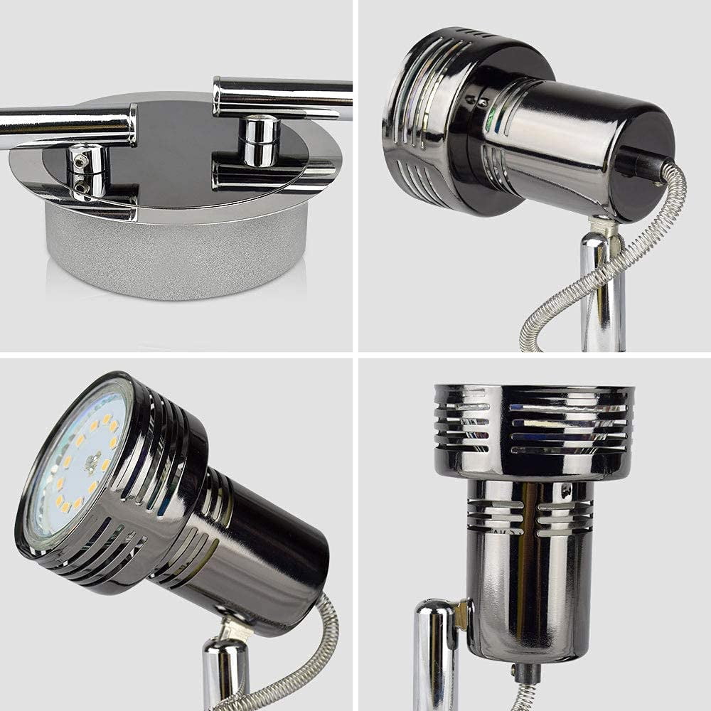 Depuley 4 Light Industrial Track Ceiling Spotlight Adjustable Rotatable Track Ceiling Light Fixture for Living Room Bedroom Kitchen Dining Hallway, GU10 bulb included