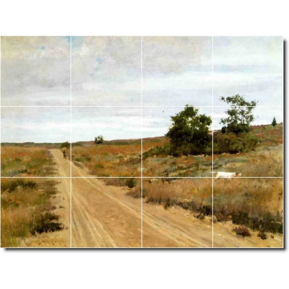 Ceramic Tile Mural-William Chase Country Painting 386. 32" w x 24" h using (12) 8 x 8 ceramic tiles