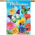 thumbnail image 2 of Fluttering Butterflies Spring House Flag Welcome Floral Butterfly 28" x 40", 2 of 2