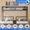 thumbnail image 5 of Kacho Triple Bunk Bed, Metal Bunk Bed Frame for Twin over Twin over Twin Bunk Bed with Safety Full-Length Guardrails, for room Bedroom, Easy Assembly, No Box Spring Needed, Gray, 5 of 8