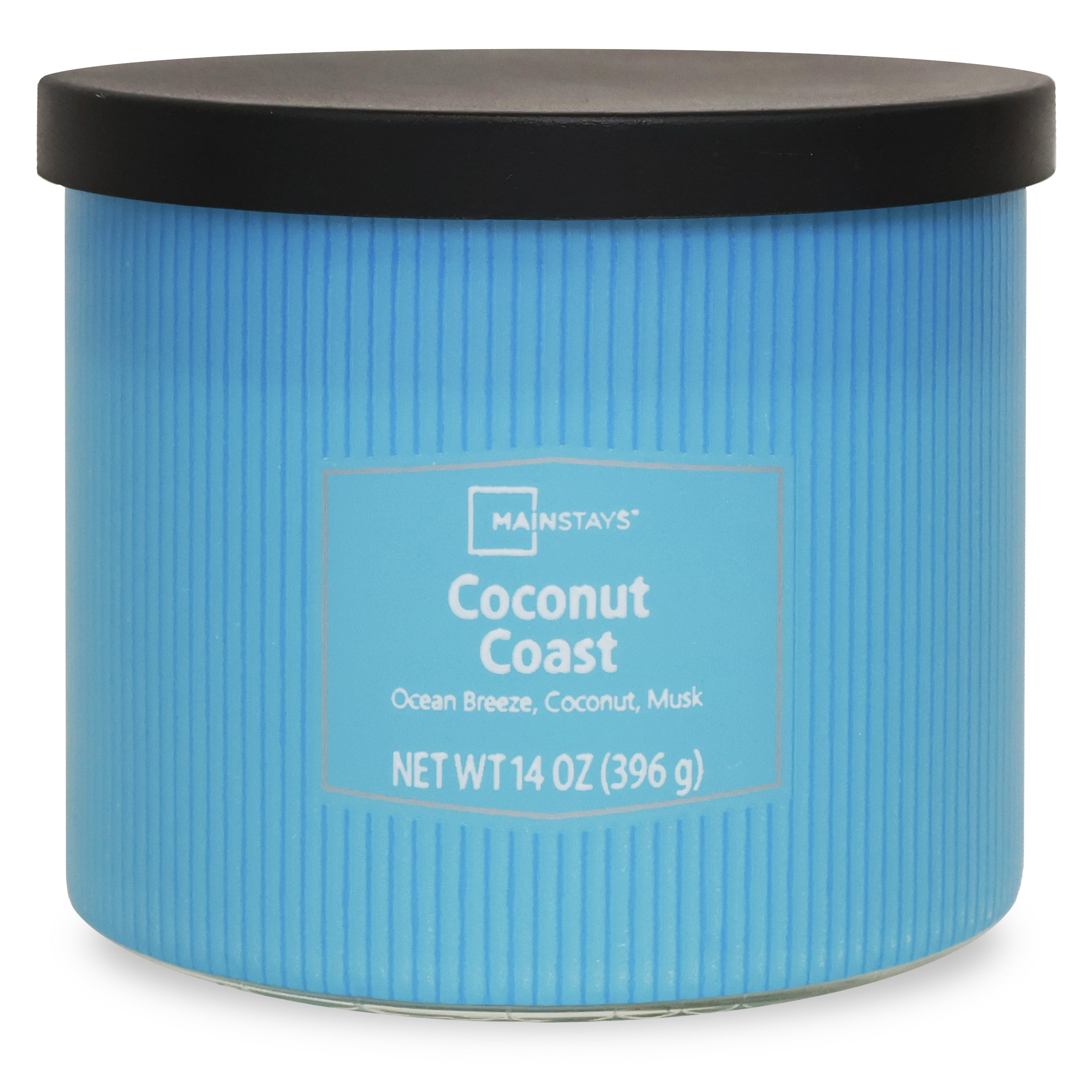 Mainstays 3-Wick Textured Wrapped Candle, Coconut Coast Fragrance, 14 oz