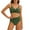 Army Green, variant on Ecqkame Womens Bikini Sets Two Piece Push-Up Beach Swimsuits Solid Color Adjustable Straps Fashion Bathing Suits Light Blue S