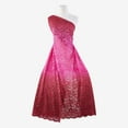 thumbnail image 2 of Zelouf Rose Ombre Glitter Lace , Sewing, DIY, Crafts Fabric by the Yard, Fuchsia/burgundy, 7 Yard, 2 of 2