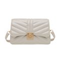 thumbnail image 2 of Bolsos cruzados de cuero geométrico vintage para mujer Bolsos de color puro (blanco) Tmvgtek Para estrenar, 2 of 8