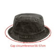 thumbnail image 5 of Discount! Fdelink Bucket Hat Sun UV Protection Hat Washed Cotton Denim Bucket Hat Fisherman's Hat 1PCS Dark Blue, 5 of 5