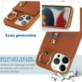 thumbnail image 5 of iPhone 11 pro max Case with Card Holder for Women, iPhone 11 pro max Phone Case Wallet with Credit Card with Ring Kickstand Zipper Shockproof Slim Stand Case for iPhone11promax - Brown, 5 of 12