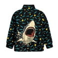 thumbnail image 4 of Uorisanigo Shark Print Quarter Zip Pullover Sweatshirts for Teen Girls, Casual Long Sleeve Pullover Crop Tops, Loose Cropped Hoodies Shirts for Vacation Shopping Exercise Wear, 4 of 6