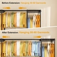 thumbnail image 5 of ULIF E17 Heavy-Duty Clothes Rack with 2 Expandable Hanging Rods, Black | (78-102.7)”W x 15.7”D x 76.6”H Adjustable Clothing Racks with Shelves, Metal Closet Wardrobe System for Hanging Clothes, 5 of 8