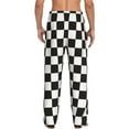 thumbnail image 3 of Fotbe Black and White Checkerboard Men's Pajama Pants,Sleepwear Pants,Pj Bottoms Drawstring And Pockets-X-Large, 3 of 9
