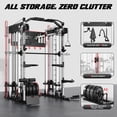 thumbnail image 4 of GOIMU SM4 Smith Machine Power Cage, 2500 lbs Multi‑Function Home Gym with Dual Pulley System, Lat Pulldown & Low Row, Anti‑Derailment Pulley, Weight Storage & Full Training Attachments, 4 of 9