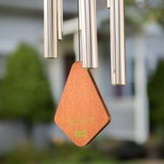 Nature’s Melody Premiere Grande Tunes Wind Chimes – Outdoor Windchime with 6 Tubes Tuned to E Pentatonic Scale, Rustproof Aluminum, Beech Wood & S Hook Hanger for Sympathy, Memorial Gift or Zen Garden