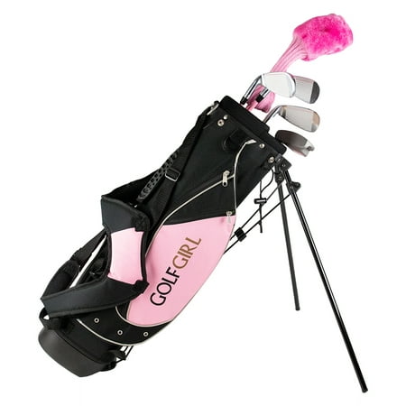 Golf Girl Junior Club Youth Set for Kids Ages 4-7 RH w/Pink Stand (Best Clubs To Use In Golf Clash)