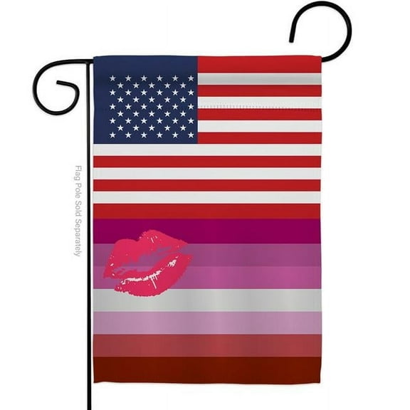 Americana Home & Garden G149039-BO US Lipstick lesbian Support Pride 13 x 18.5 in. Double-Sided Decorative Vertical Garden Flags for House Decoration Banner Yard Gift