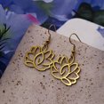 thumbnail image 2 of Lotus Flower Dangle Earrings for Women Stainless Steel Yoga Buddhism Drop Earring Piercing Jewelry Amulet Birthday Gift, 2 of 2