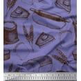 thumbnail image 1 of Soimoi Cotton Voile Fabric Rolling Pin,Wheat & Sandwich Bread Food Print Fabric by the Yard 42 Inch Wide, 1 of 1