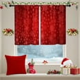thumbnail image 6 of Christmas Kitchen Curtains Snowflakes Window Short Tier Curtains Over Sink Set of 2, Xmas Red Winter Kitchen Decor 26" x 36", 6 of 7