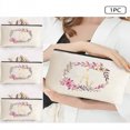 thumbnail image 2 of Lindbes Letter A-Z Flower Print Makeup Bag  Gift For Girls  Cute Retro Simple Fashion Letter Pattern Printed Bag Storage Bag Cosmetic Pouch For Small Items Storage Storage Bag  Makeup Sto, 2 of 7