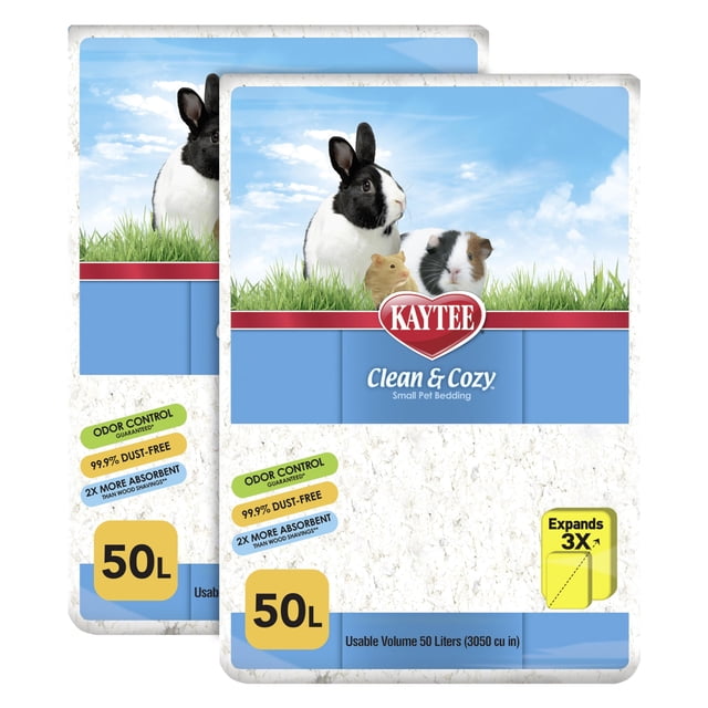 Ropa de cama de papel Kaytee Clean & Cozy, color blanco, 100 litros, para animales pequeños